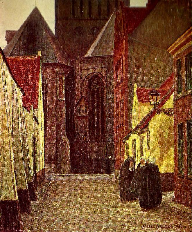 anders trulson rue st. gilles, brugge oil painting picture
